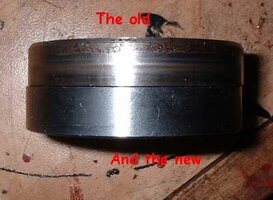 14 Stub axle old and new distance piece compared..JPG